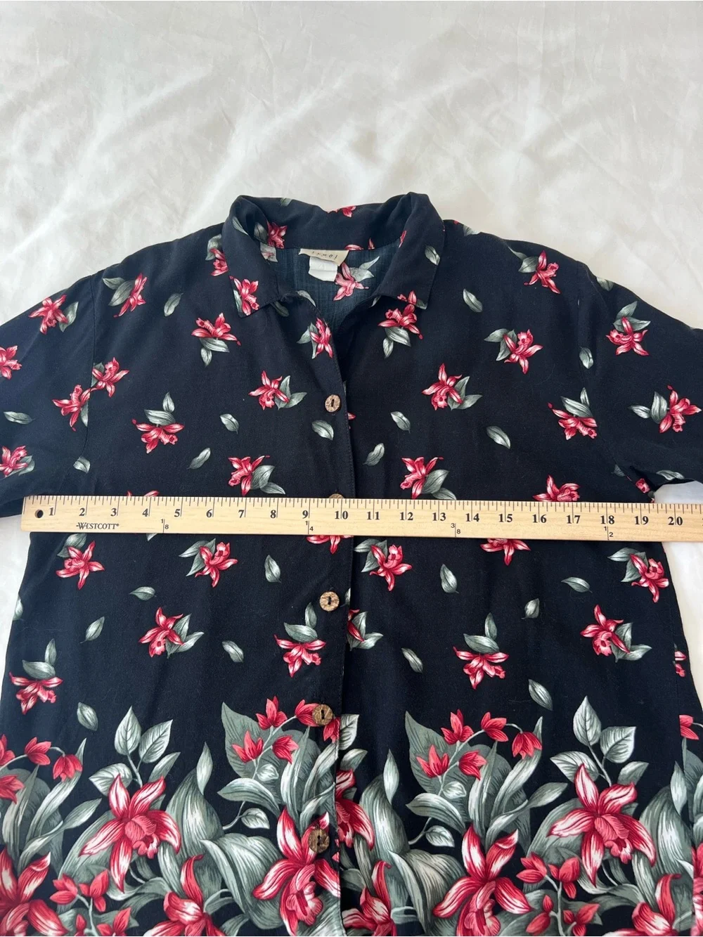Vintage Teddi Hawaiian Tropical Print Button Down